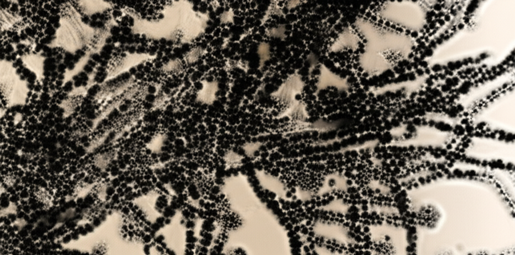 Microscopic view of dangerous mold spores